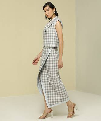 White printed cotton jacket set 3