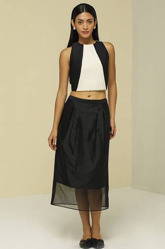 Black plain silk co ord set