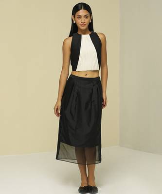 Black plain silk co ord set 2