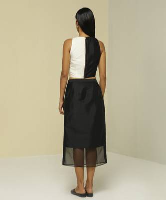 Black plain silk co ord set 5