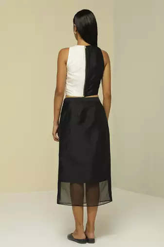 Black plain silk co ord set