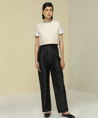 White plain silk co ord set 1