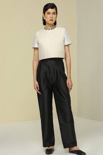 White plain silk co ord set