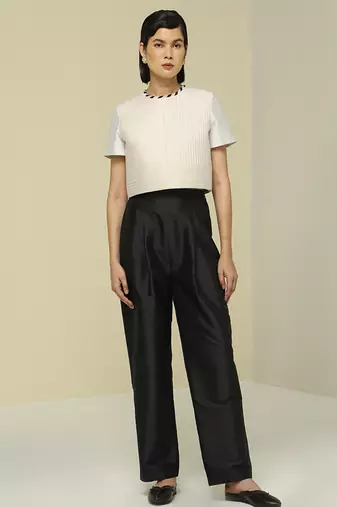 White plain silk co ord set