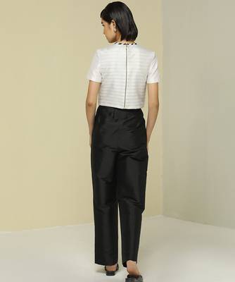 White plain silk co ord set 2