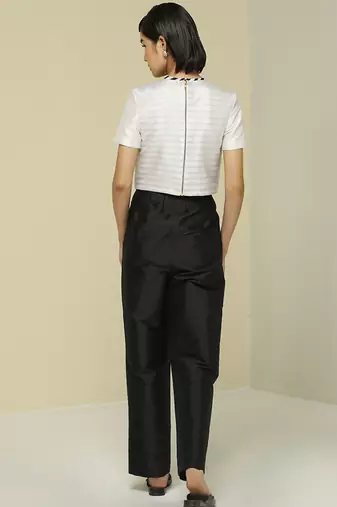 White plain silk co ord set