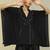 Black plain silk kaftan