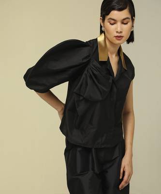 Gold plain silk co ord set 2