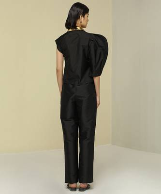 Gold plain silk co ord set 3