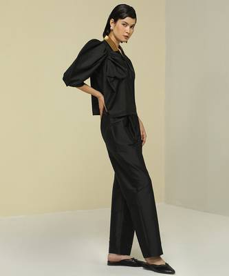Gold plain silk co ord set 4