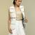 White plain cotton jacket set