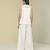 White plain cotton jacket set