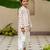 Red cotton printed kurta dhoti and jacket for boys