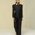 Black plain silk jacket set