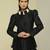 Black plain silk jacket set