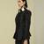 Black plain silk jacket set