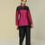 Pink plain silk jacket set