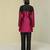 Pink plain silk jacket set
