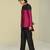 Pink plain silk jacket set