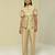 Gold plain silk jacket set