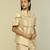 Gold plain silk jacket set