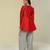 Red plain silk jacket set