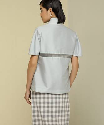 White plain silk jacket set 2