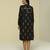 Black printed silk short dress