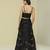 Black plain silk skirt set