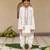 White cotton printed kurta dhoti and jacket for boys