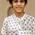 White cotton printed shirt for boys
