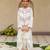 White cotton printed kurta dhoti and jacket for boys