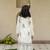 White cotton printed kurta lehenga and dupatta for girls