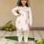 White cotton printed kurti and dhoti for girls