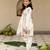 White cotton printed kurti and dhoti for girls