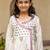 White cotton printed kurti and dhoti for girls