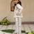 White cotton printed top and pant for girls