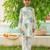 Green cotton printed kurta pajama for boys