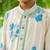 Green cotton printed kurta pajama for boys