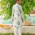 Green cotton printed kurta pajama for boys