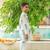 Green cotton printed kurta pajama for boys