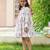 White cotton printed dress for girls