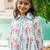 White cotton printed dress for girls
