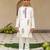 White cotton printed kurta pajama for boys