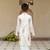 White cotton printed kurta pajama for boys