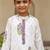White cotton printed kurta pajama for boys