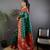 Rama green soft silk paisley zari weaving banarasi saree with contrast weaving border