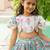Blue cotton printed blouse and Lehenga for girls