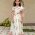 White cotton printed blouse and saree lehenga for girls