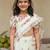 White cotton printed blouse and saree lehenga for girls